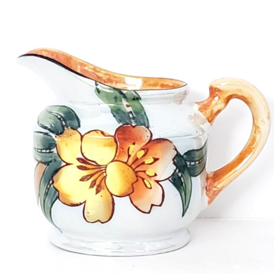 Trico Mid Century Lusterware Creamer Floral Ceramic Porcelain Vintage-image