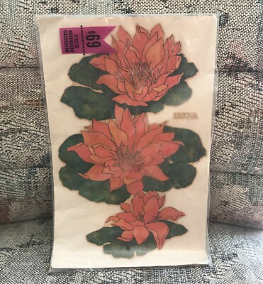 Meyercord vintage water lily flower wall decal 1533-A mid-century unused-image