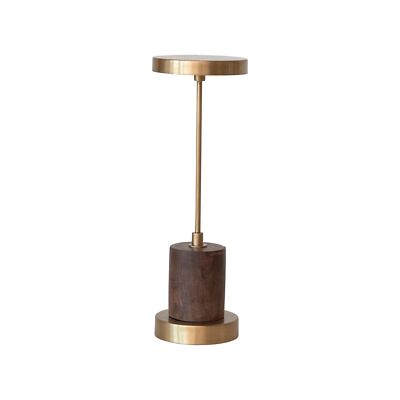 Creative Co-Op Metal and Mango Wood LED Table Lamp with Touch Sensor in Antiq...-image
