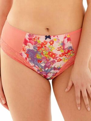 Sculptresse Flirtini Midi Brief Orange Floral Lace Size 24 Knickers Panache 7682-image