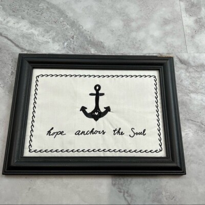 Tawnya Norton Co-op Hope Anchors the Soul Black Embroidery Frames Art Wall Decor-image