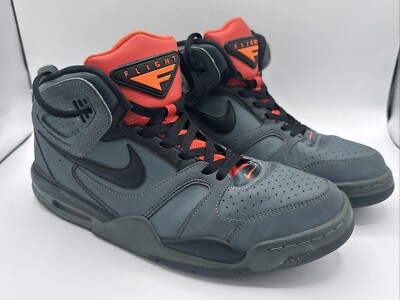 Nike Air Flight Falcon Men's Size 10.5 Mid Shoes Wolf Grey Team Orange 397204-image