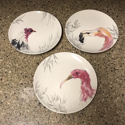 Set (3) K Vertin Creative Co-op Plates - Birds-image
