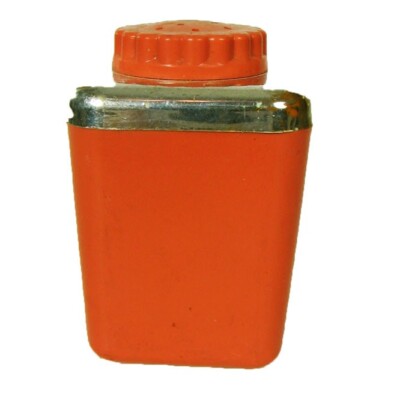 Vintage Salt Shakers, Peach Orange Plastic Mid-Century Charm 2-1/4