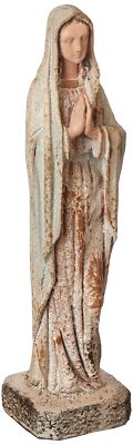 Creative Co-Op Magnesia Vintage Reproduction Virgin Mary Statue, Cream-image