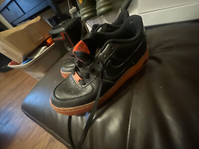 Nike Air Force 1 Premium Black Orange Hot Lava 748981-001 Sneakers Shoes 6.5Y-image