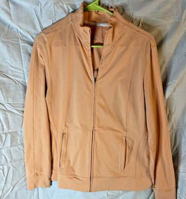 Lands' End Women's Medium Athletic Jacket Coral Zip Up 88% Polyester-image