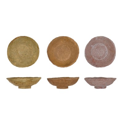 Round Paper Pulp Bowl Set, Multicolor, Set of 3-image