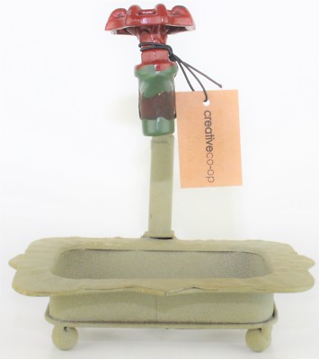 Creative Co-Op DE1895 Rustic Iron Soap Holder with Faucet-image