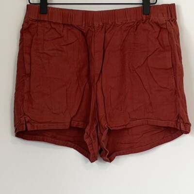 Madewell Burnt Orange/Red Pull On Shorts - Size: Medium-image