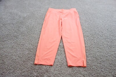 Athleta Pants Womens 16 Orange Neon Brooklyn Mid Rise Ankle Lightweight Stretch-image