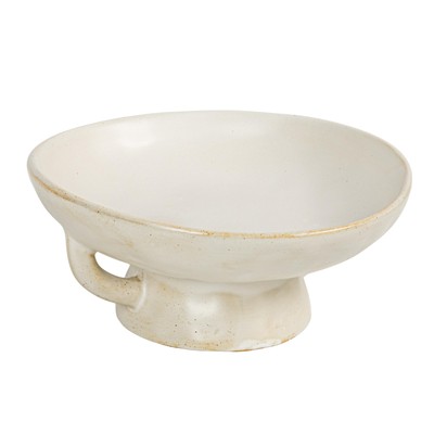 Stoneware Bowl w Reactive Glaze, White-image