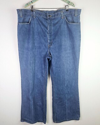 Vintage 70's Levi's for Men Orange Tab, Wide Leg, Mid-Wash, Size 46 X 29-image