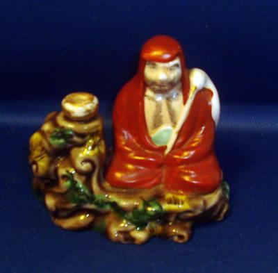 Antique 19th c. Chinese Porcelain Immortal Incense Joss Stick Burner Scholar-image
