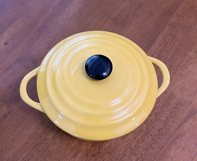 Lot Of 3 Creative Co-op Stoneware Mini Baker Dish W/Lid 1.Yellow 2.Blue 3.Green-image