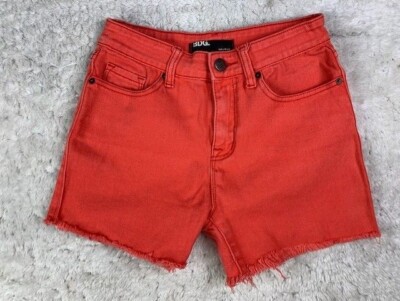 BDG Size 26 Womens Shorts Orange Cut Off Mid Rise Stretch -image
