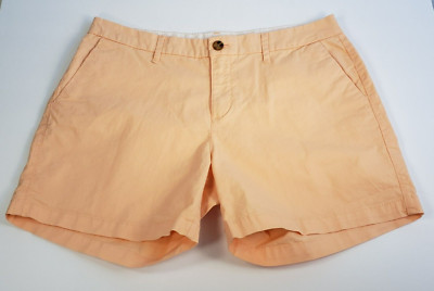 Old Navy Womens Size 8 Orange Chino Mid Rise Shorts Pockets Cotton Stretch-image