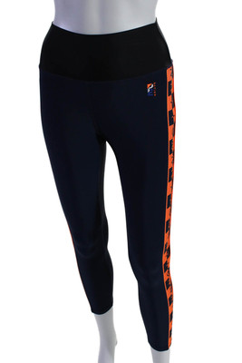 P.E. Nation Womens Stretch Mid-Rise Activewear Leggings Orange Size S-image