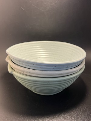 Creative Co-op Studio Pottery 6.25” Round Stoneware Fruit Bowls, Set Of 3-image