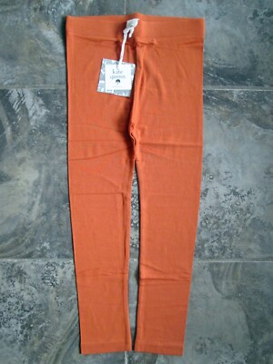 NWT Kate Quinn Classic Leggings Pants 6Y Girls Viscose Bamboo Rust Orange Yoga-image
