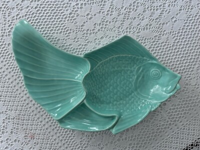 Vintage Ball Jae Koi Fish Bowl Dish Orange Gold California Pottery 1955 USA 203-image