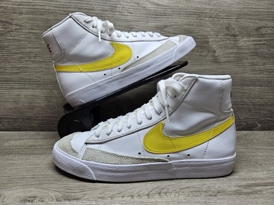 Nike Blazer Mid 77 DJ3050-101 Essential White Yellow Women's 8 Pre-loved NO BOX -image