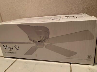 MINKA-AIRE Mesa 52 in. Indoor White Ceiling Fan NEW Factory Sealed Box F565-WH-image