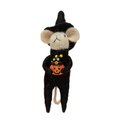 Creative Co-op - Wool Felt Mouse in Halloween Costume - Witch - HX1848A-witchjol-image
