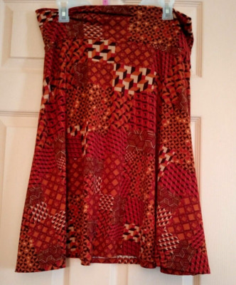LuLaRoe red - orange XL polyester skirt-image