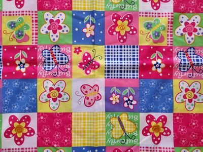 GARDEN PATCH FABRIC BUTTERFLIES FLOWERS SPRINGS CREATIVE CP30007-image