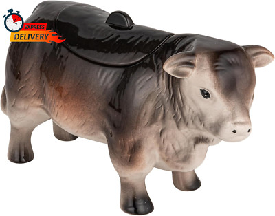 Creative Co-Op Vintage Ceramic Cow Shaped Cookie Jar-image