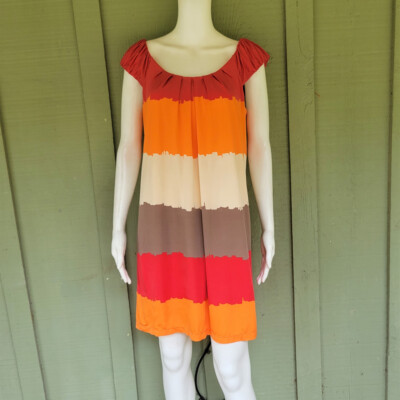 BCBGMax Azria Orange Red Shift Dress Small S-image