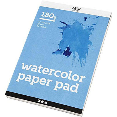Creativ Company 22108 20-Piece Watercolor Paper Pad, White-image