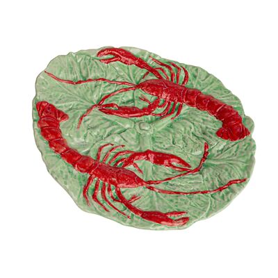 Creative Co-Op Lobster Feast Stoneware Plates, Red and Blue, Set of 6-image
