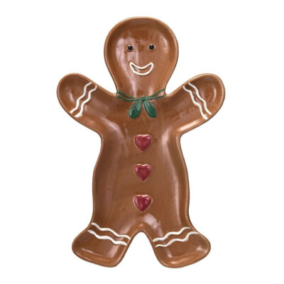 Creative Co-op - Gingerbread Man Platter with Heart Buttons - XS5956-image
