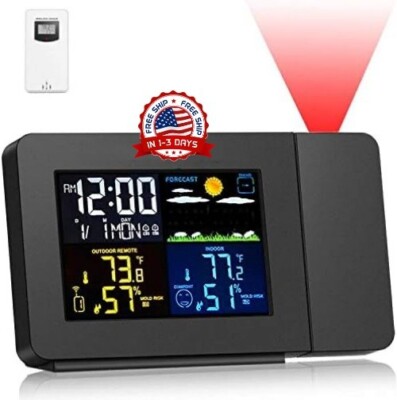 Reloj Despertador Con Proyección Indicador De Voz Y Pantalla Digital LED De Mesa-image