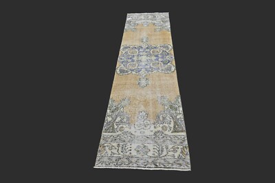 Vintage 2x9 Turkish Oushak Runner Rug Handmade Anatolian Boho Kilim ORANGE-image