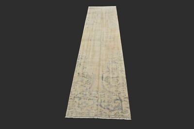 Vintage 2x9 Turkish Oushak Runner Rug Handmade Anatolian Boho Kilim ORANGE-image