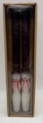 NEW Creative Co-Op Snowman Blue Taper 10