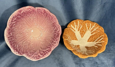 Creative Co-Op Hand-painted Set of Cabbage Shaped Stoneware Bowls, Set of 2-image