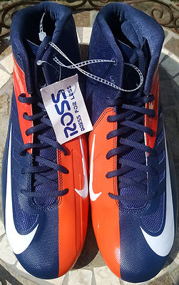 Nike Vapor Pro Mid Blue Orange & Blue/White Men's Football Cleats size 14.5 US -image