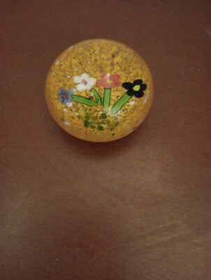 Vintage Paperweight Art Glass Round 3