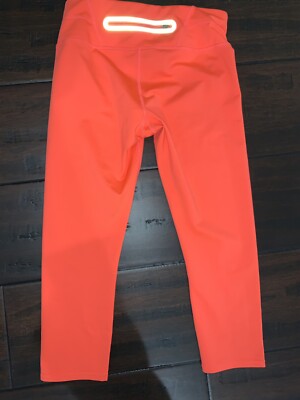 Athleta Orange Capri Leggings Small S Back Zip Pocket-image