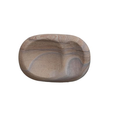 Earthy Sandstone Dish, Multicolor, Medium, Natural-image