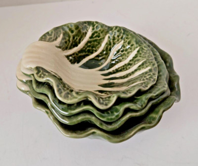 4 Cabbage Handpainted Stoneware Nesting Set Of 4 Measuring Creative Co-op-image