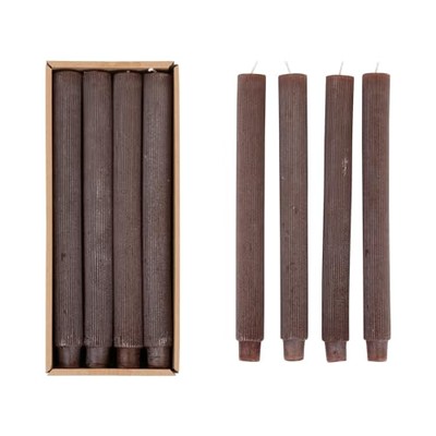 Creative Co-Op Unscented Pleated Taper Candles in Box, Set of 12-image