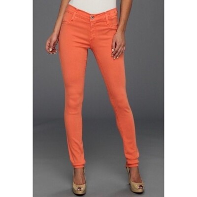 James Jeans Womens Twiggy Legging Skinny Jeans Apricot Orange Mid Rise size 30-image