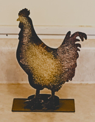 CREATIVE CO-OP 6 INCH ABSTRACT ROOSTER VOTIVE/CANDLE HOLDER WITH RUBBER FEET-image