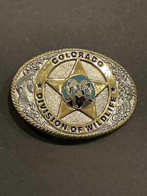 COLORADO DIVISION of WILDLIFE Creative Casting Metal Belt Buckle-image