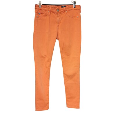 AG | Adriano Goldschmied Women's Orange Denim Mid Rise Skinny Ankle Jeans 27R-image